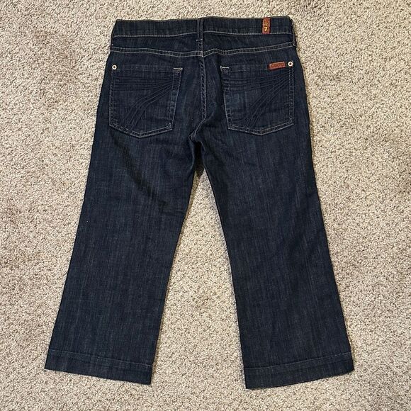 7 For All Mankind Dark Indigo Crop Dojo Jeans - Picture 5 of 6
